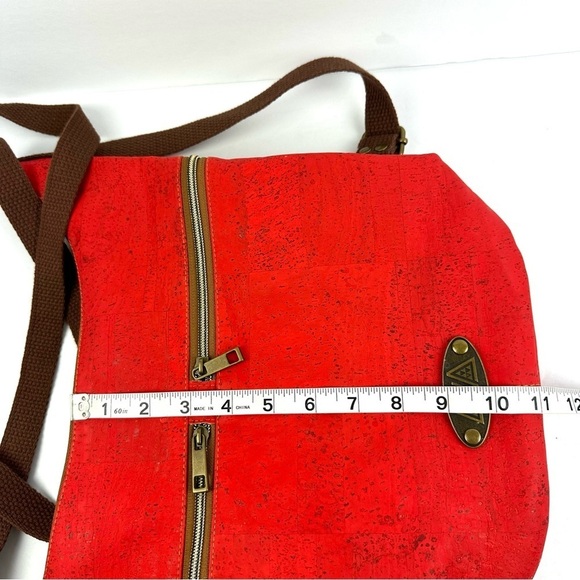 Sew Da Kine Handbag Cork Hawaiin Hobo Bag Bright Red Purse New - Picture 10 of 13
